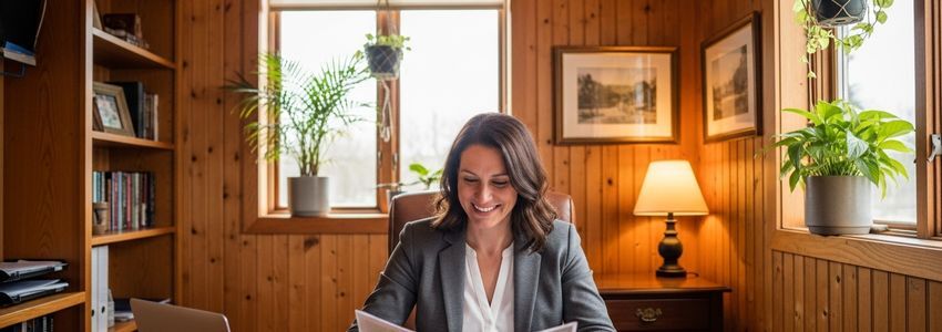 Small business owner reviewing loan options in Columbia, Missouri