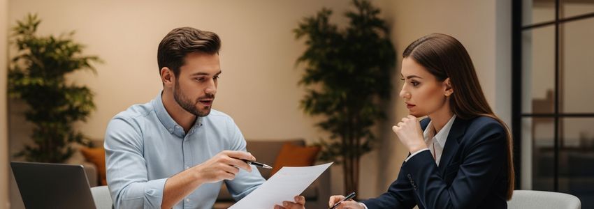 Small business owners reviewing financing options in Fayetteville, NC with a business loan advisor