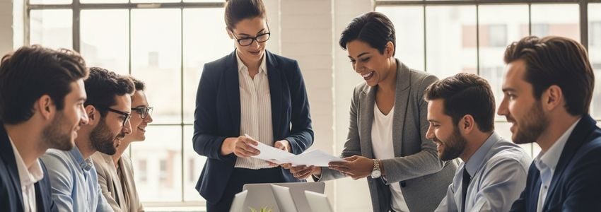 Business owners collaborating on small business loan options in Fontana, California