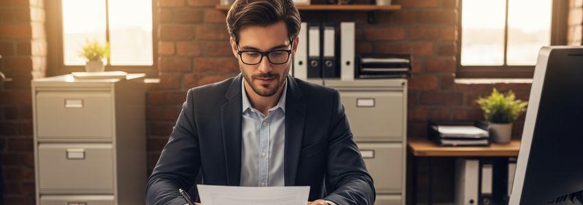 Business loan advisor reviewing small business loan documents in Killeen Texas office