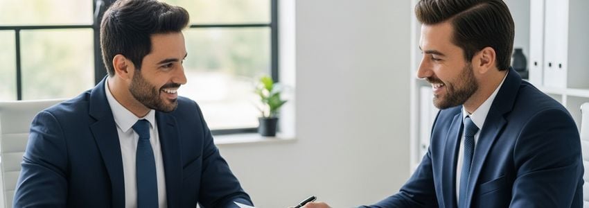 Business advisor helping a Long Beach entrepreneur review a small business loan application