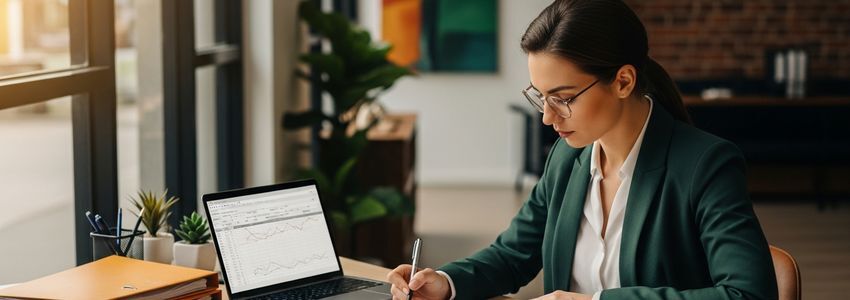 Small business owner in Madison, Wisconsin reviewing loan documents for business financing