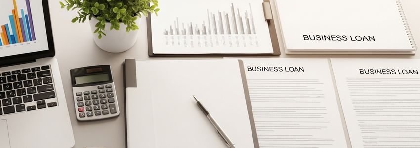 Small business financing documents and financial data representing business loan options in Omaha Nebraska