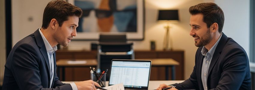 Business loan advisor meeting with a St. Louis small business owner to discuss financing options