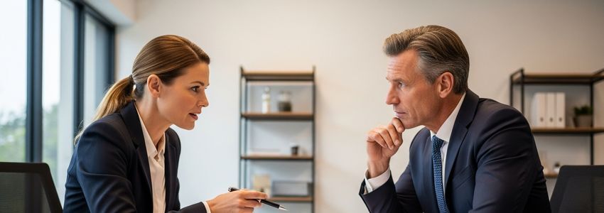 Business owner reviewing Smashburger franchise loan documents with financial advisor