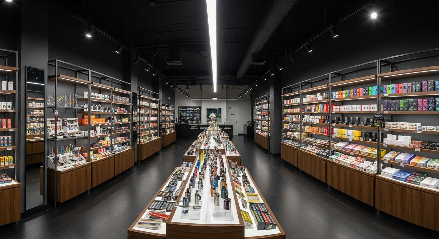 Modern smoke shop retail interior — smoke shop business loans from Crestmont Capital