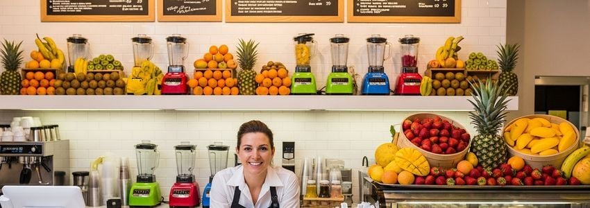 Smoothie King franchise owner reviewing financing options with a business lender