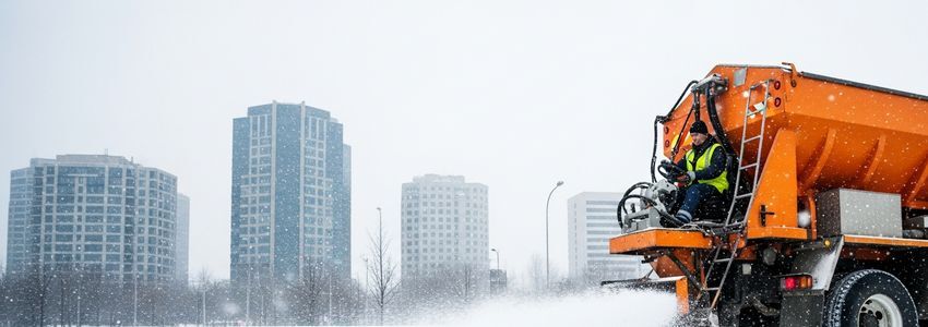 Commercial salt spreading truck leasing for snow removal businesses