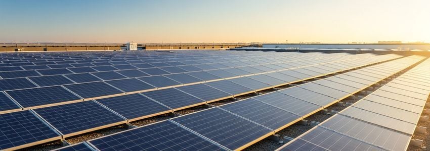 Commercial solar panels installed on a business rooftop - solar equipment financing options