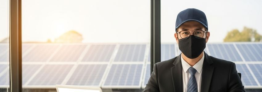 Solar panel cleaning business owner reviewing financing options