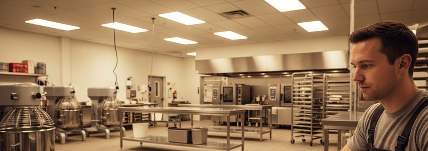 Specialty food production business owner reviewing equipment financing options