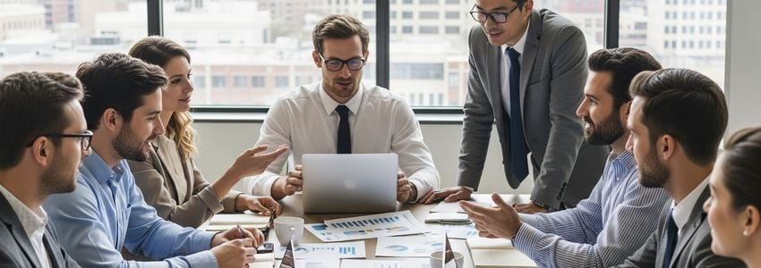 Business owners in Springfield Illinois discussing small business loan options