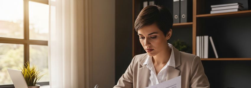Small business owner reviewing financial documents and loan options in a professional Springfield Ohio office