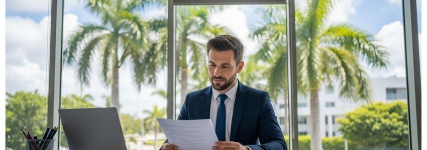 Small business owner reviewing loan options in St. Petersburg, Florida