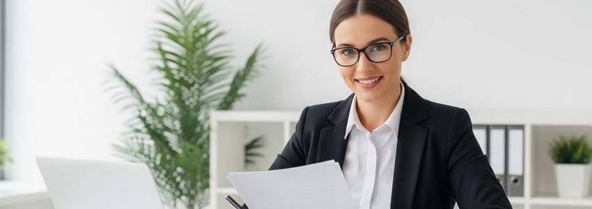 Business consultant reviewing loan consolidation options