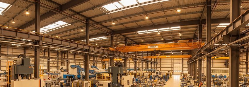Industrial manufacturing facility with modern equipment for staggered equipment financing