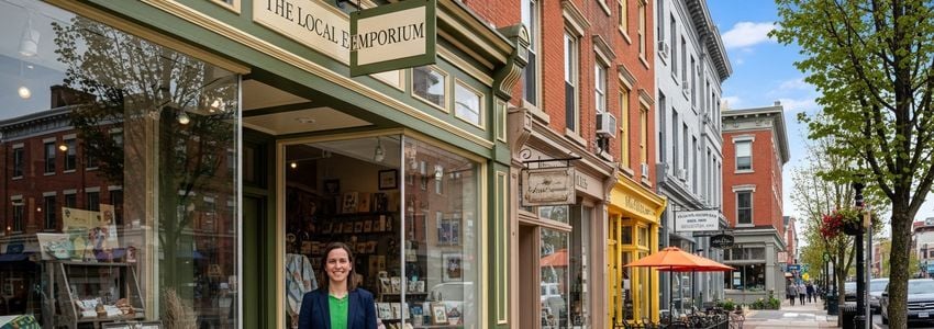 Small business owner reviewing loan options in Stamford, Connecticut