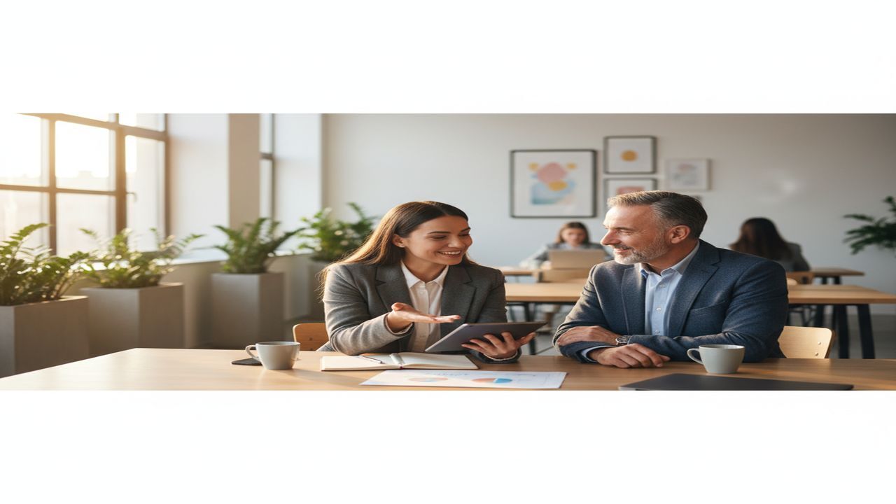 Startup founder meeting with a small business lender to discuss financing options