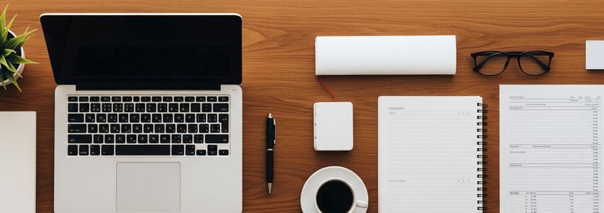 Small business owner reviewing startup costs and equipment setup for new business launch