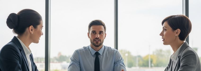 Outdoor advertising business owner reviewing signage financing options with a loan advisor