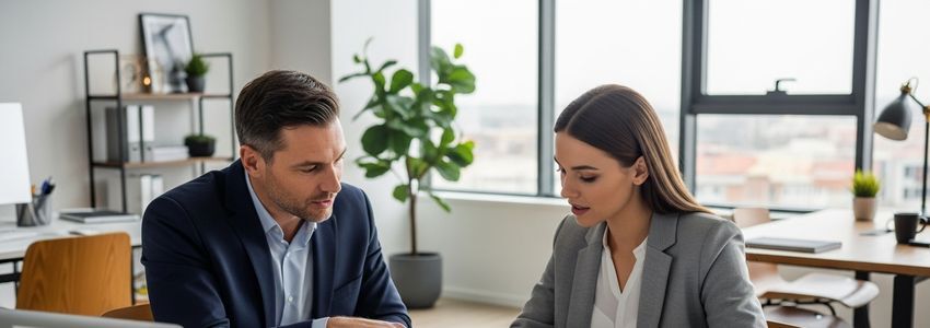 Business owner reviewing Supercuts franchise financing documents with advisor