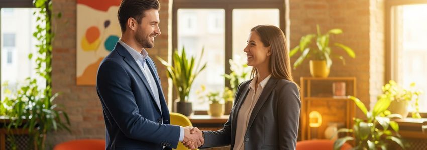 Business professionals discussing sustainable financing strategy and long-term business planning
