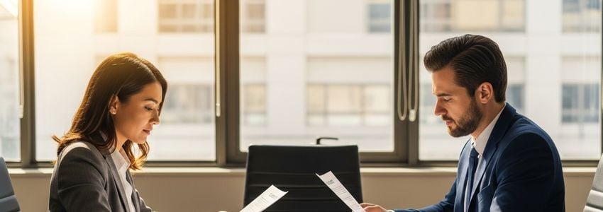 Business advisors reviewing financing options for a tax resolution firm
