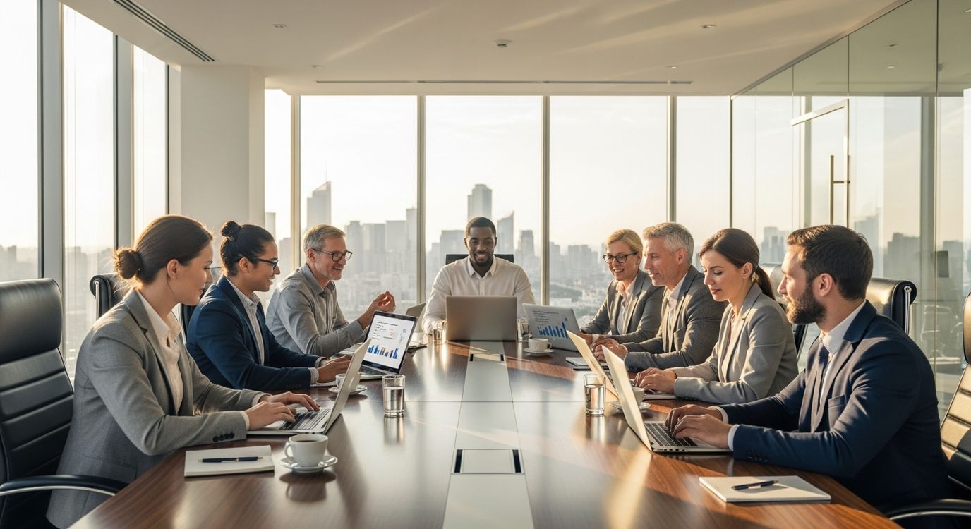 Technology professionals meeting to discuss business financing strategy