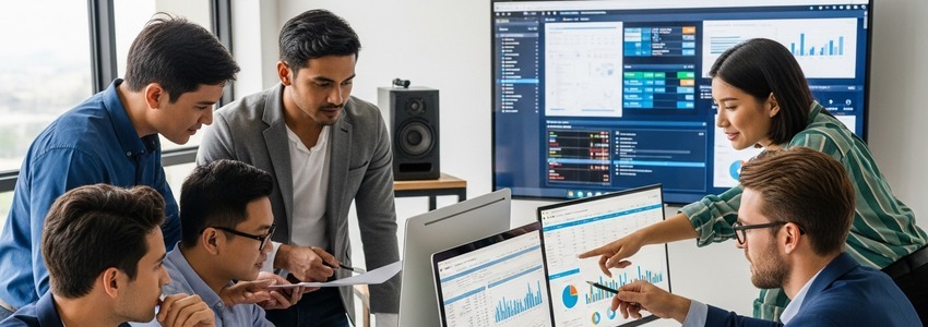 Business owner reviewing technology equipment financing options on a computer