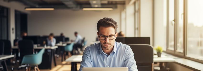 Small business owner reviewing a term loan offer at their office desk
