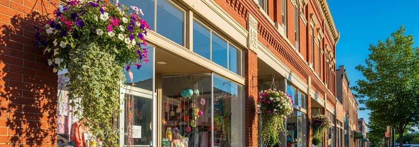 Tennessee small business district showing thriving local storefronts - SBA loans help businesses like these grow