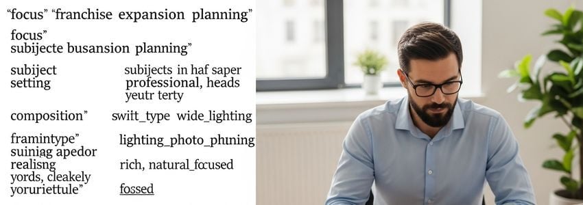 Small business owner reviewing franchise financing documents at a desk