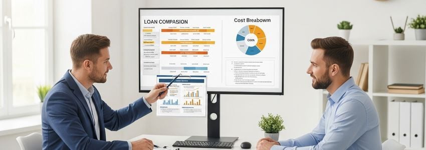 Business advisor comparing MCA cost vs business loan options