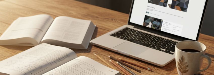 Tutoring center with students and instructor reviewing course materials at a modern learning facility