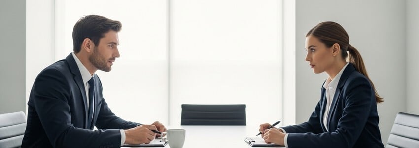 Business professionals discussing loan risk management strategies