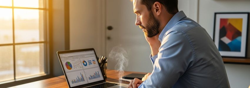 Small business owner reviewing loan documents and financial data for unsecured business financing