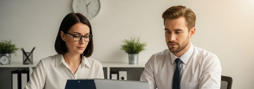 Business owner reviewing financing options for unsecured business loans at a modern office workspace