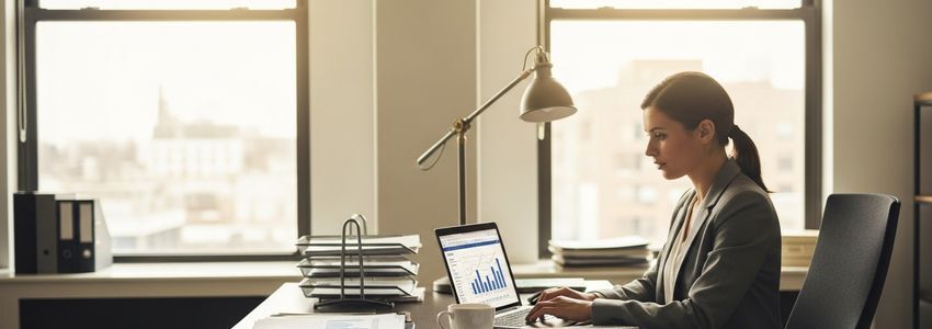 Business executives reviewing financing documents for a US subsidiary office expansion