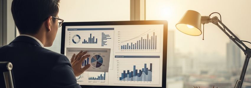 Entrepreneur reviewing venture capital financing options and business growth strategies on a computer