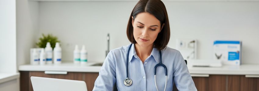 Veterinary practice owner reviewing financing options