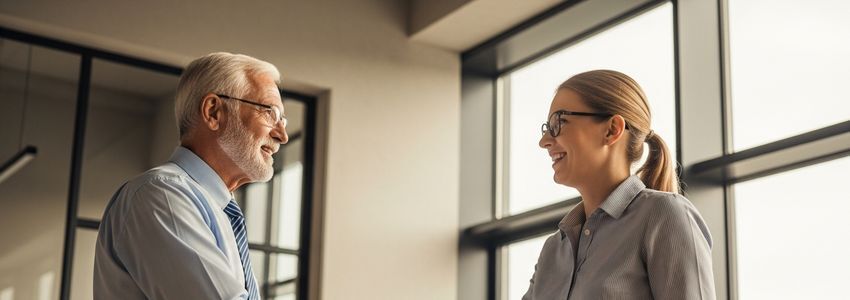 Veteran business owner meeting with a financing specialist at Crestmont Capital