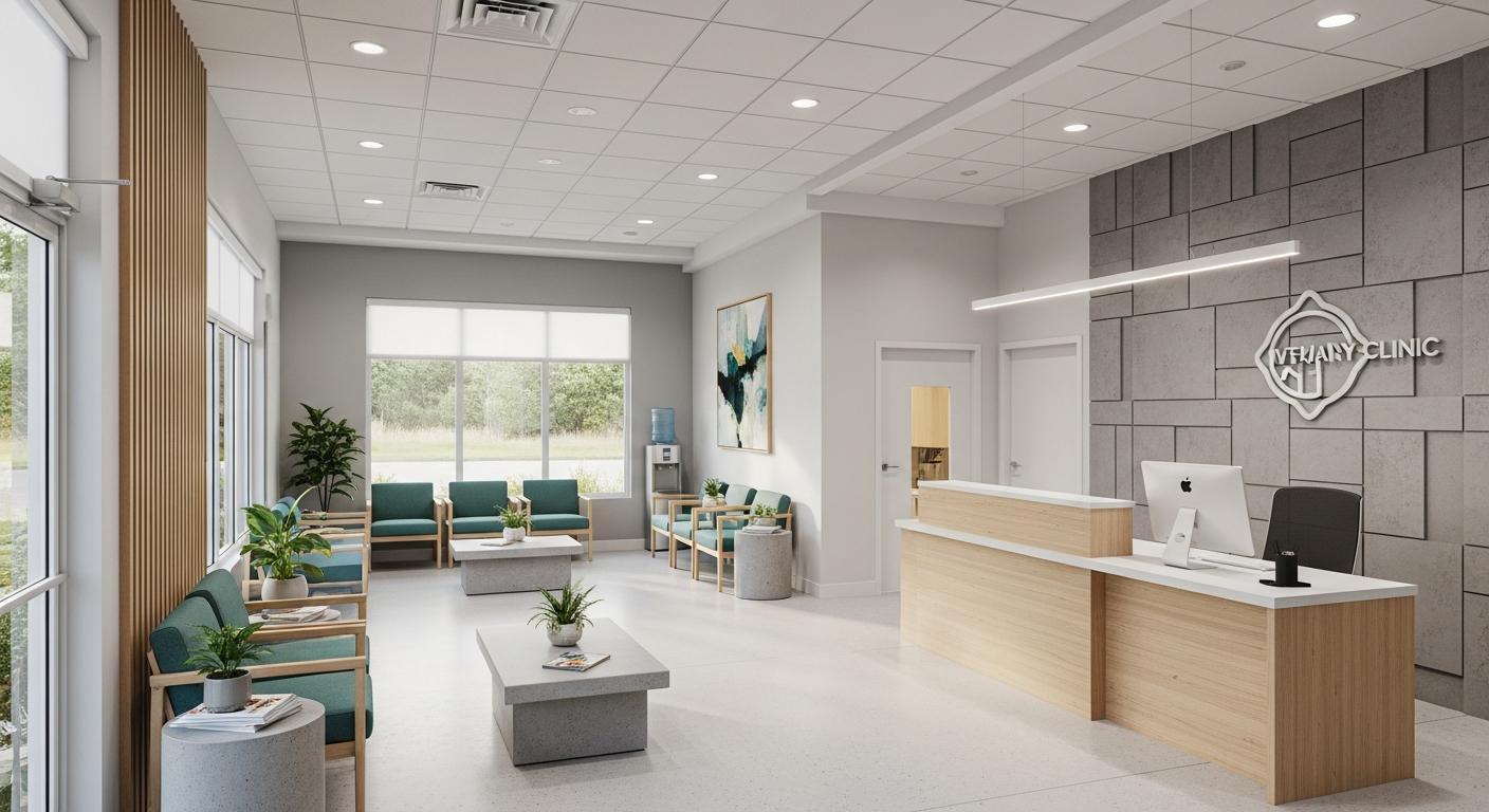 Veterinary clinic examination room showing medical equipment for veterinarian business loans from Crestmont Capital