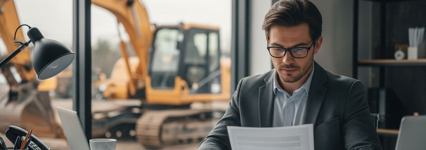 Professional contractor operating heavy earth moving equipment at a construction site
