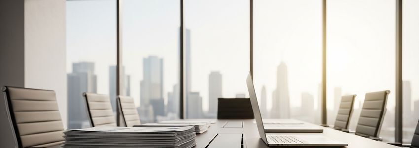 Business owner reviewing working capital loan refinancing documents with a financial advisor at a professional office desk