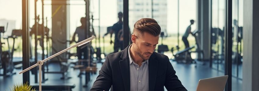 Weight loss franchise owner reviewing financing options with business advisor