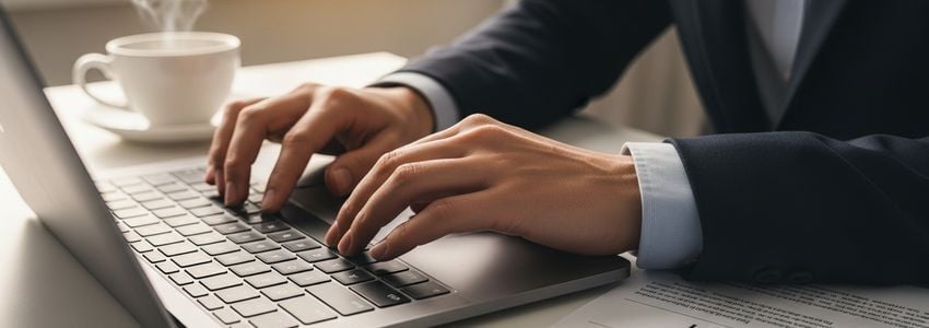 Business owner reviewing documents related to DUNS number registration and business credit