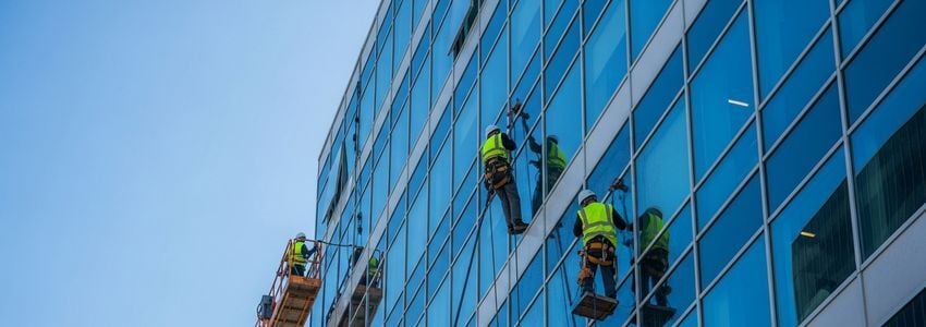 Window cleaning franchise team at work