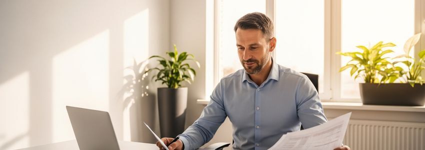 Winston-Salem business owner reviewing financing options at a modern office