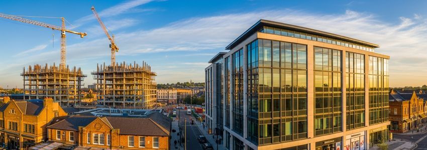 Business owner reviewing expense reports and financial data at a modern office desk