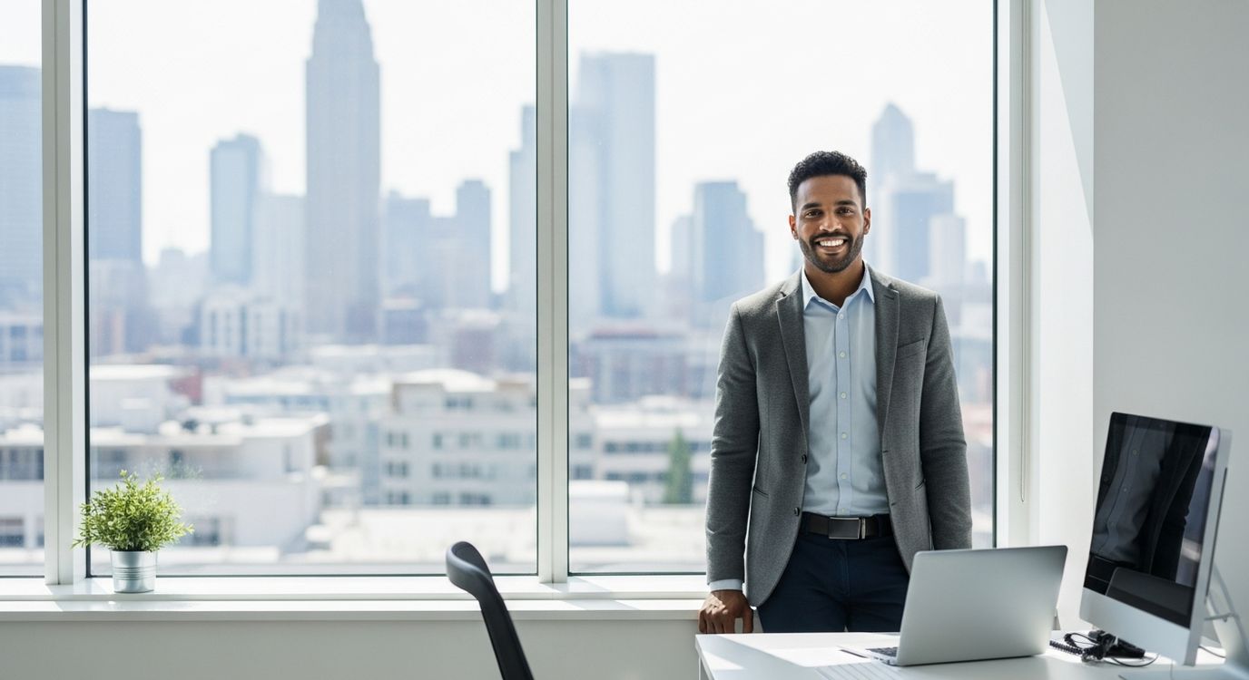 Small business owner reviewing financing options in a professional office setting